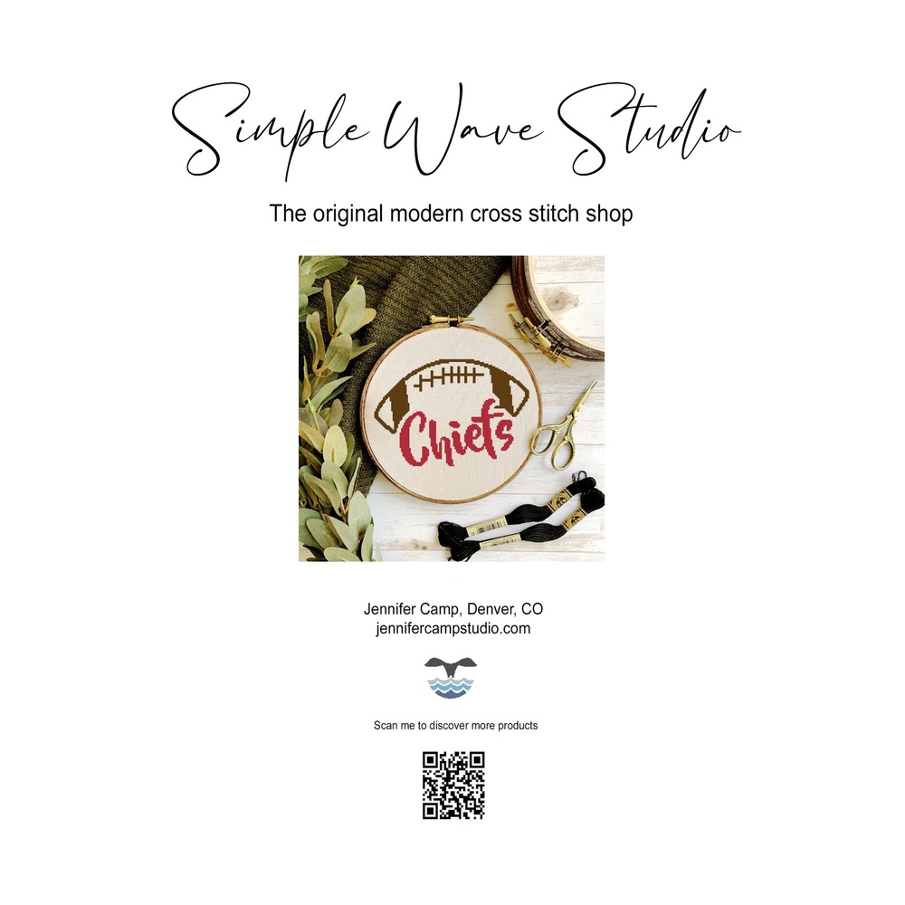 Kansas‎ City Chiefs Football Counted Cross Stitch Pattern Kit